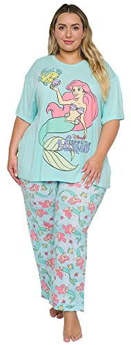 Disney Womens Pajama Set The Little Mermaid Print T-shirt and Lounge Pants4