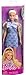 Barbie Fashionistas Doll #237 with Wavy Blonde Ponytail Wearing Blue Bow Halter Dress, Black Hair Bow Accessory and Matching Blue Heels