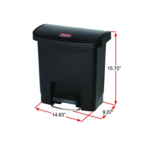 Image of Rubbermaid Commercial Products Streamline Slim Step-On Plastic Trash Can, 4 Gallon, White, Hands-Free Garbage Can for Medical Waste in Hospitals /Lab /Emergency /Patient Rooms