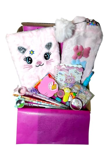 KIT PAPELARIA FOFA COM CADERNO E BOLSINHA DE PELÚCIA COM 20 ITENS FOFOS/MATERIAL ESCOLAR