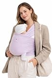 manduca Sling - Fasciatoio Neonato - Marsupio Elastico e per neonati dalla nascita fino a 15 kg - Puro cotone biologico - Monochrome Lavender