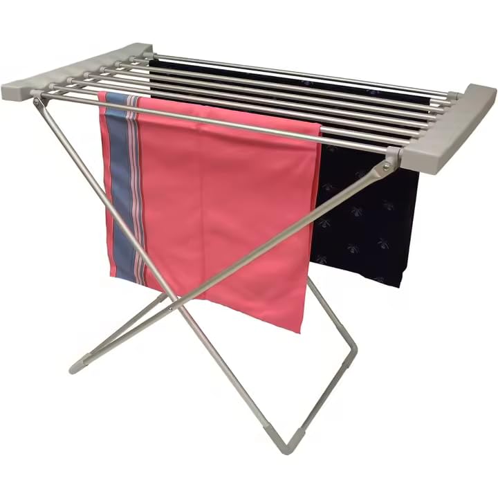 SVE Tendedero Eléctrico de Interior 100W con 6 Barras de Aluminio – Secador de Ropa Rápido y de Bajo Consumo, Plegable y Portátil para Hogar