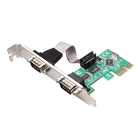 XIKKART PCI Express Serial Card – 2 x RS232 (DB9) Serial Port PCIe Card – Serial Expansion Card, Green (PCIE-Serial x2)