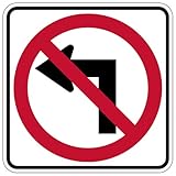STOPSignsAndMore - R3-2 No Left Turn Symbol Sign - 18x18 - Reflective | Rust Free Aluminum