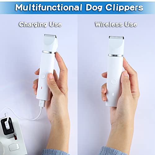Dog Clippers for Grooming, FERRISA Professional Cordless Dog Trimmers Grooming Kit Supplies with 3 Blade Heads, Low… - Image 7