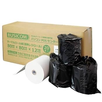 ビジコム純正感熱レジロール紙80mm幅×外径80×内径12mm 69巻 芯あり 41p7W9iXnBL.jpg