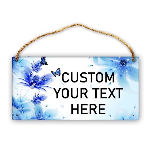 Hoteiles Customized Rustic Wooden Signs Personalized Wood Sign Road Signs Custom Name Door Sign for Bedroom Bathroom Backyard Club Business Workplace Hanging Wall Decor 6 X 12 Inch