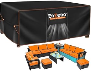 Enzeno Abdeckung Gartenmöbel wasserdichte,300x250x100cm,... Oxford Loungemöbel Abdeckung, Abdeckplane Gartenmöbel Winterfest,Schutzhülle Gartenmöbel für Tische und Stühle,Regenschutz,Terrasse...
