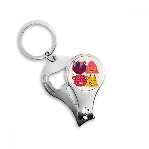 Porte-clés en métal BeatChong décapsuleur coupe-ongles Alien Monster Party