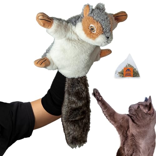 Milunova Pupr Pals Cat Wrestling Glove (Catnip Infused) Hand Puppet Toy with Tough Padding for Safe Interactive Play Protection to Stop Kitten Scratching Hands; for Boredom-Busting Exercise