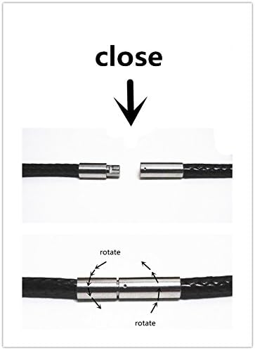 Glory Qin 2mm Black Leather Cord Chain Stainless Steel Clasp Necklace Rope 16 TO 28 Inch (16 Inch) - Image 3