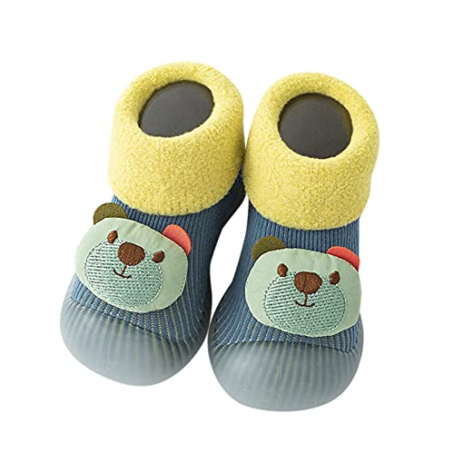 Generic Toddler Kids Infant Newborn Baby Boys Girls First Walking Shoes Thickened Warm Antislip Socks Shoes Canvas Sneaker