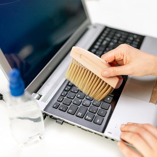 Schaufel und Besen Set,Tischbesen,Tischkehrset aus Holz und Metall,Mini Kehrblech und Handfeger Besen,Nylon Borsten,Schwarz – Bild 6