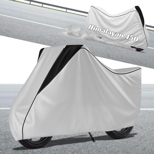 Image of Stylish Water Resistant Bike Body Cover Compatible with Himalayan 450 & All Models | UV Protection, Dustproof, Heat Resistant, Two Wheeler | New All Weather Protection, Dust & Rain