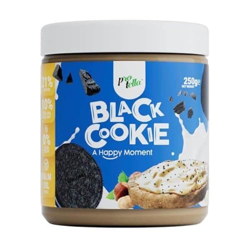 Protella Store - Cremas Proteicas - Protella Black Cookie 250gr - Crema Proteica De Chocolate Blanco Con Avellanas Y Trocitos De Galleta Negra. Sin Azúcares Añadidos Y Sin Aceite De Palma Cover