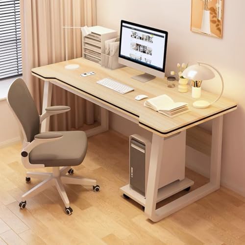XUEGW Bureau Gamer, Bureau Élève et de Travail en Bois Épuré pour Maison, Chambre, Salle d'Étude (Couleur Nature, 100x50cm)