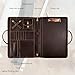 GZRHKJ Genuine Leather Portfolio, Padfolio Organizer with Handle, Personalized Padfolio，Padfolio with Zipper for Men Women，Suitable for 15-inch Laptop Legal Pad Padfolio, Dark Brown