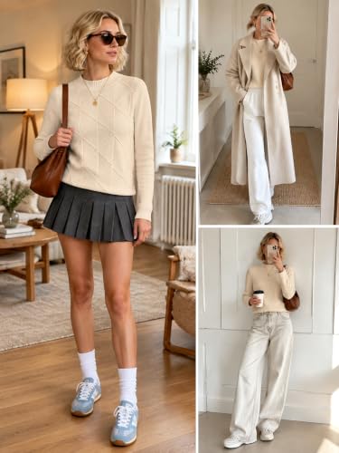 LOMON Women's Mock Neck Sweater Long Sleeve 2026 Fall Winter Knitted Tops - image 4