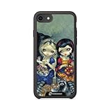 PHONECASES3D – Funda Móvil para Apple iPhone SE 2020 Jasmine Becket – Diseño Alice & Snow White – Carcasa con Efecto 3D Patentado – Protección Ligera y Resistente – Negro
