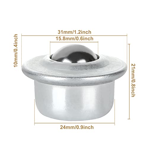 Certbuy WWUS-BALLTRANSFER-20-SILVER-210928 20 Pcs 5/8 Inch Roller Ball Transfer Bearing thumb #1
