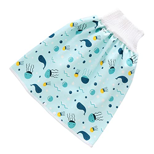 BESPORTBLE Training Skirt High Waist Potty Training Pants with Concealed Buckle Cartoon Design for Leak Prevention Sea Blue