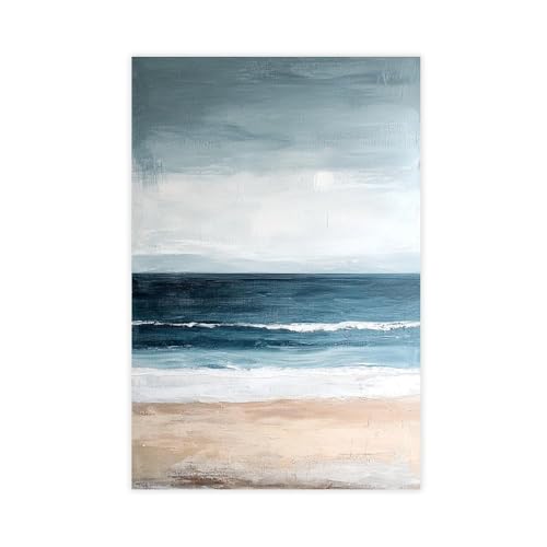 Calm Coastal Abstract Wall Art – Neutral Beach Horizon Print