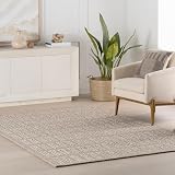 Nuloom Halbeth Solid 8' x 10' Wool Area Rug for Living Room Bedroom Dining Room, Taupe