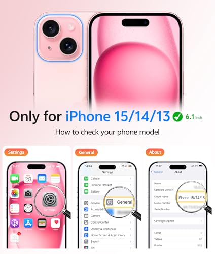 Image of FNTCASE for iPhone 15 Case: for iPhone 14 Case & iPhone 13 Case [Compatible with Magsafe] Translucent Matte Cases with [Screen Protector] Military Grade Shockproof Protective Phone Cover - Hot Pink