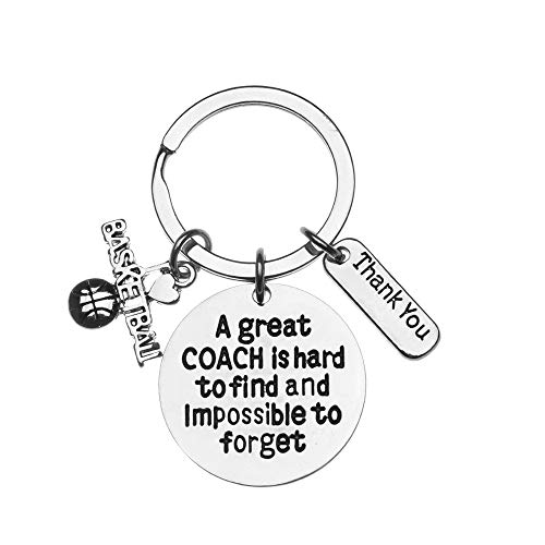 Sportybella Basketball Coach Keychain, Basketball Coach Gifts, A Good Coach is Hard to Find and Impossible to Forget Keychain for Men and Women