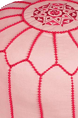 Runder Pouf Sitzpouf aus Baumwolle Chems Rosa ø 45cm Rund Ohne Füllung | Sitzkissen Bodenkissen Kissen Orientalisch… – Bild 3