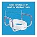 Carex 3.5 Inch Raised Toilet Seat with Arms, Round Toilet Seat Riser, 300 lbs Capacity, Elevating and Raising Seat for Elderly and Handicap, Universal, Slip-Resistant with Padded Handles, White