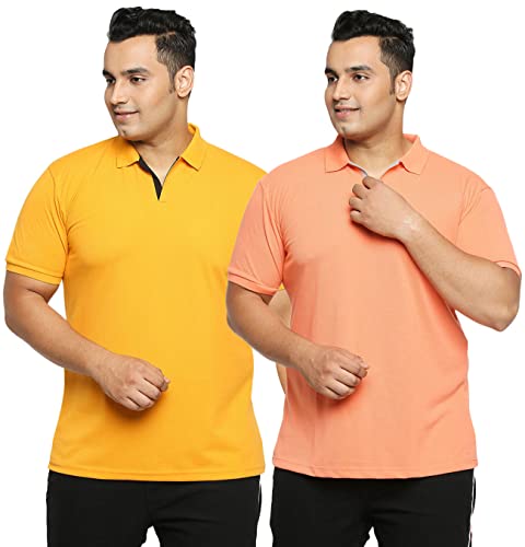 Image of Wear Your Opinion Men's Plus Size Half Sleeve Polo T-Shirt Combo (Set of 2)