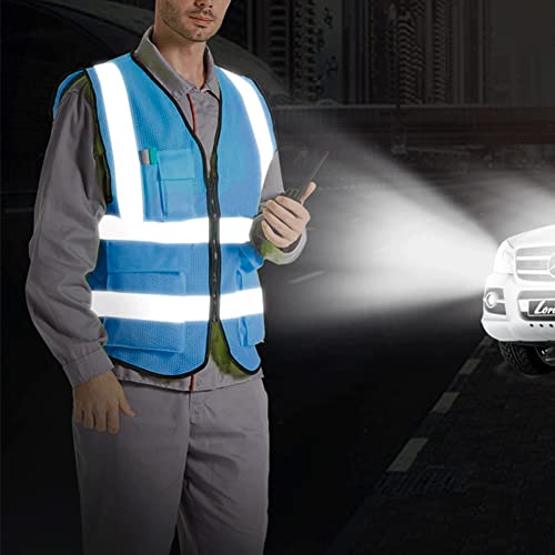 XIAKE Reflective Safety Vest for Men & Women High Visibility Class 2 Vest with Pockets Meets ANSI Standards
