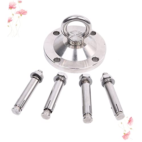 SUPVOX 4Pcs Rotating Stainless Steel Dog Stake Heavy Duty Fixed Pile for Large Dogs for Outdoor Camping and Home Use Includes Expansion Screws