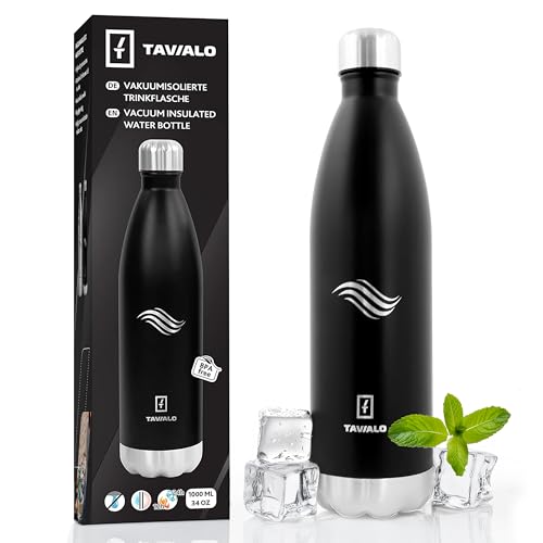 TAVIALO Botella Térmica de Acero Inoxidable | 500ml/750ml/1000ml | Aislamiento al Vacío 24h Frío & 12h Calor | Antigoteo, Resistente y Ecológica | Ideal para Viajes, Deportes y Oficina