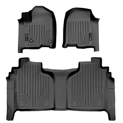 MAXLINER Floor Mats 2 Row Liner Set Compatible with 2019-2025 Chevrolet Silverado 1500