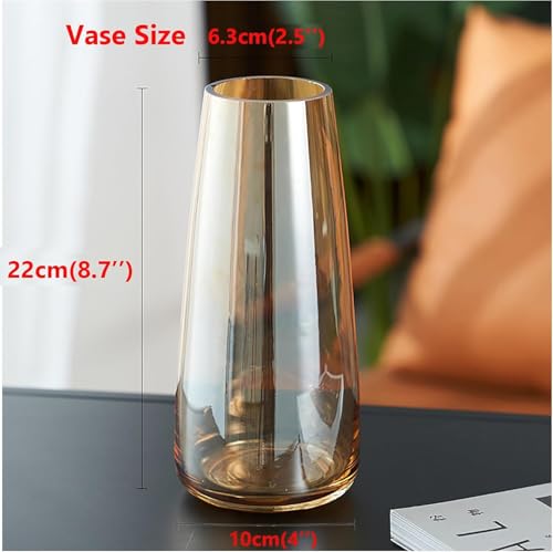 Image of Mahganya Decorative Glass Vase for Flowers Plants Home Decor Office Living Table Decorations, Vases for Home Decor, Luster Glass Vase, Heavy Weight, Sturdy (Luster)