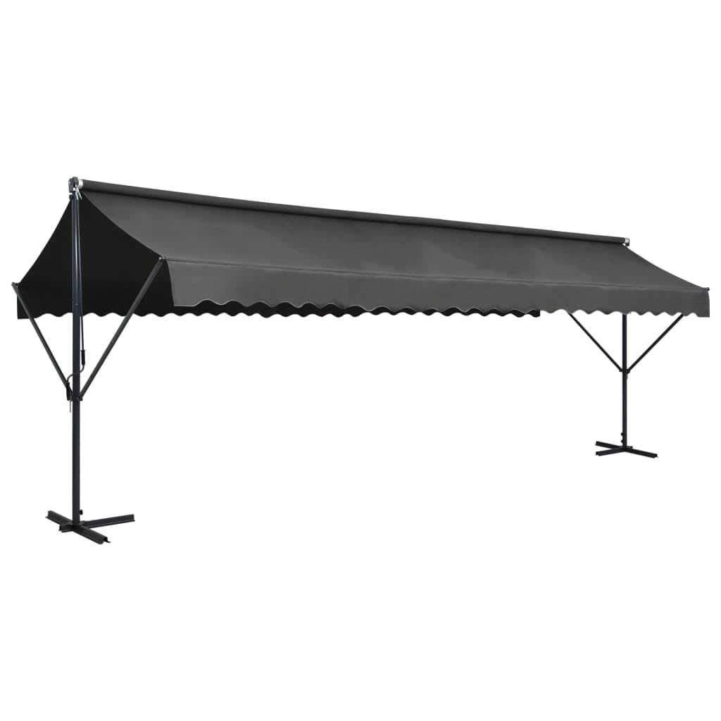 vidaXL Fritstående markise standmarkise havemarkise solskærm terrasse baldakin have terrasse balkon 600 x 300 cm antracit Have