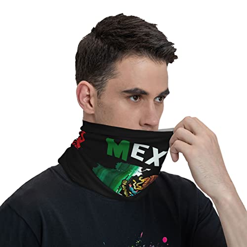 Pooedso Breathable World Soccer Mexico Neck Gaiter Double Sided Printing Multipurpose Balaclava Face Masks For Men Women Bandanas Sports Mask White #TOP4