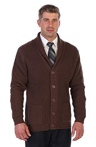 Gioberti Mens Heavy Weight Shawl Collar Knitted Regular Fit Cardigan3