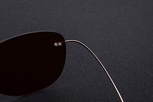 Image of 100% Real Titanium No Screw Rimless Polarized Sunglasses For Men Women Ultralight