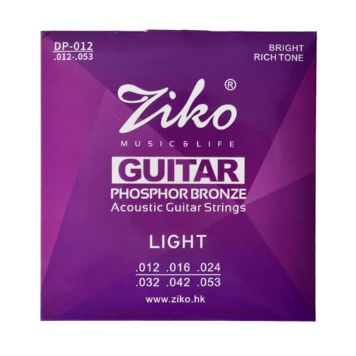 Juego De Cuerdas Guitarra Acústica (6 Cuerdas), Juego De Cuerdas De Guitarra Con Cuerdas De Acero Y Entorchado De Bronce Fosforoso, Guitar Strings para Guitarra Clásica (Ligero)