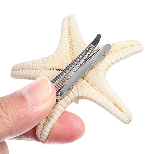 Frcolor 2Pcs Starfish Hair Clip Handmade Natural Sea Star Hair Pins Cute Headwear For Girls Kids Women, Random Size #TOP3