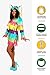 Tipsy Elves Halloween Costumes for Women Adult Hooded Long Sleeve Front Zipper Dress Womens Fun Costume Party Outfit - Fun and Cute Colorful Dress - Multicolored Pinata Costume Dress Size Small