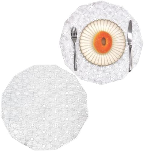 QYIQis Place Mats, 8Pcs Round Placemats, Washable PVC Placemats, Heat-Resistant Placemats, Waterproof PVC Placemats, Washable Table Coasters Non-Slip Kitchen Placemats for Home Kitchen Restaurant