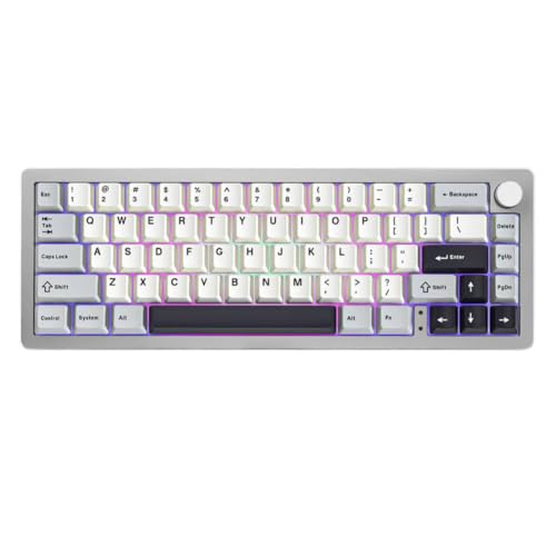 Teclado AL66 hot-swap con perilla de aluminio para personalizar interruptores mecánicos y modificar luces RGB