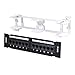 LOGICO Cat5e UTP 12 Port Network Mini Patch Panel 110 with Surface Wall Mount Bracket