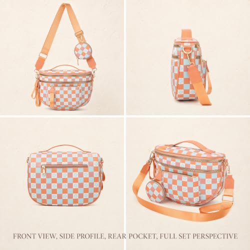 Image of Makes Checkered Crossbody Bag Bum Bag for Women with Pouch