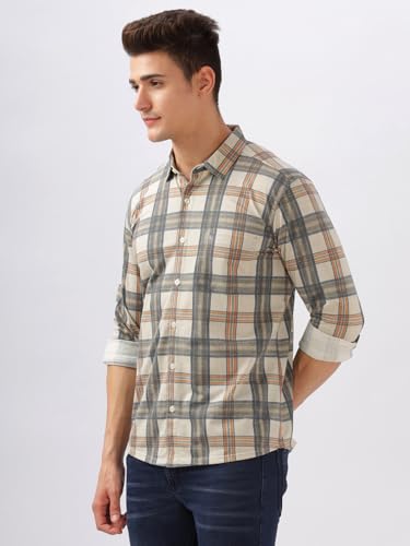 Image of BULLMER Trendy Regular Fit Striped Causal Full Sleeve Shirt for Men.