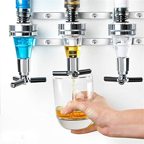 YFQHDD 6 Bouteille Bar Rotatif Boissons d'alcool Distributeur Porte Boisson Tir À Bière Vin Permanent Verseurs Diviseur Rotating Wine Rack (Color : Rotating 4 Bottle) - Image 3